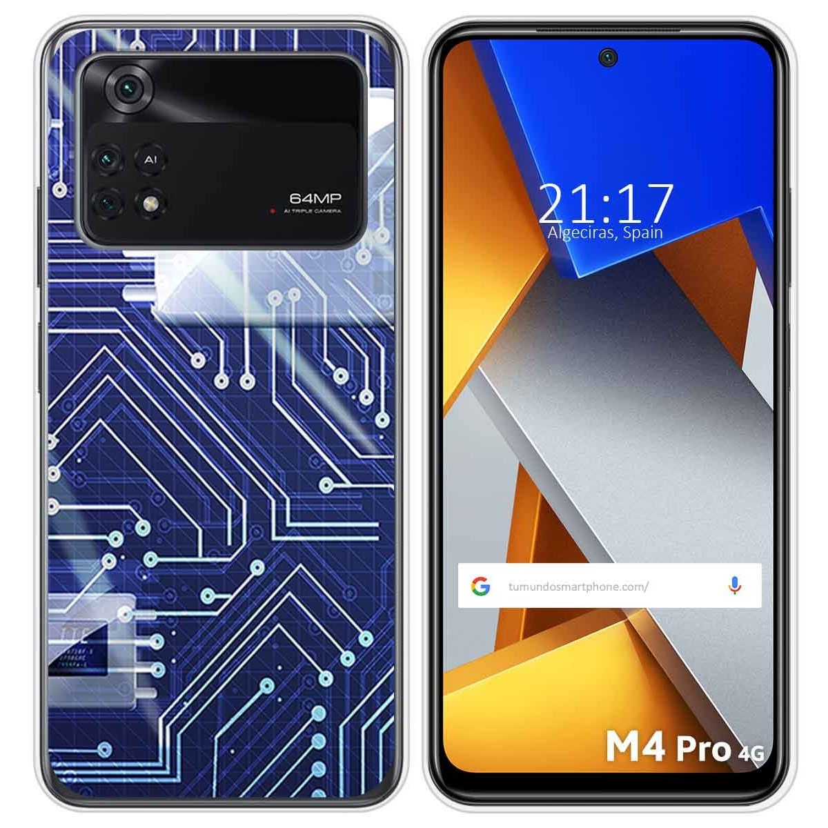 Funda Silicona para Xiaomi POCO M4 Pro 4G diseño Circuito Dibujos