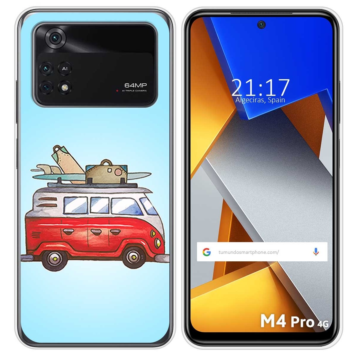 Funda Silicona para Xiaomi POCO M4 Pro 4G diseño Furgoneta Dibujos