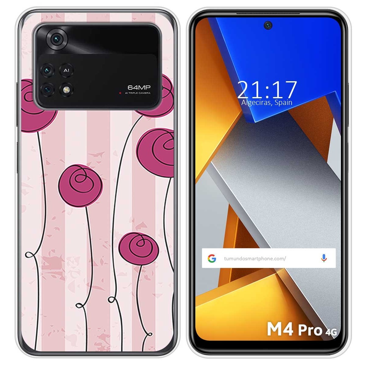 Funda Silicona para Xiaomi POCO M4 Pro 4G diseño Flores Vintage Dibujos