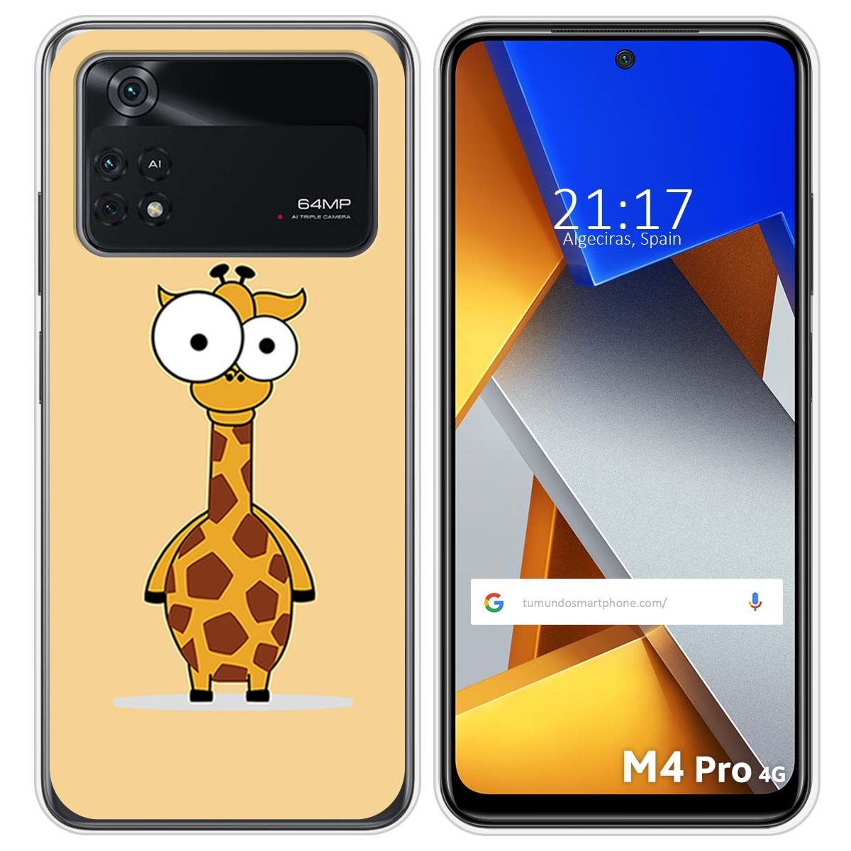 Funda Silicona para Xiaomi POCO M4 Pro 4G diseño Jirafa Dibujos