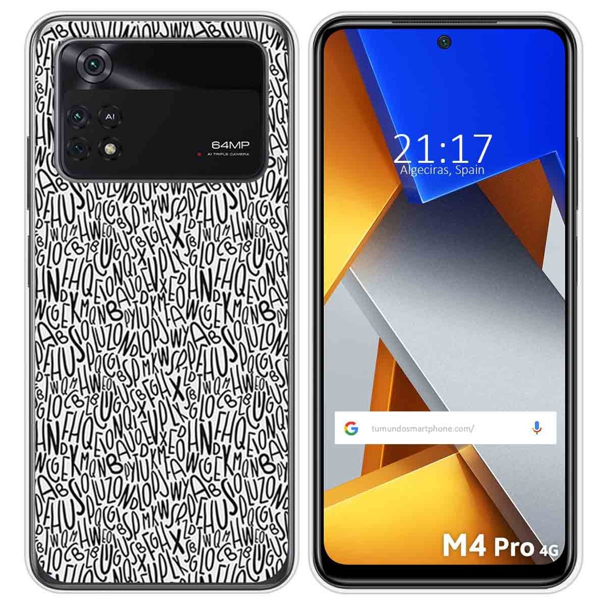 Funda Silicona para Xiaomi POCO M4 Pro 4G diseño Letras Dibujos