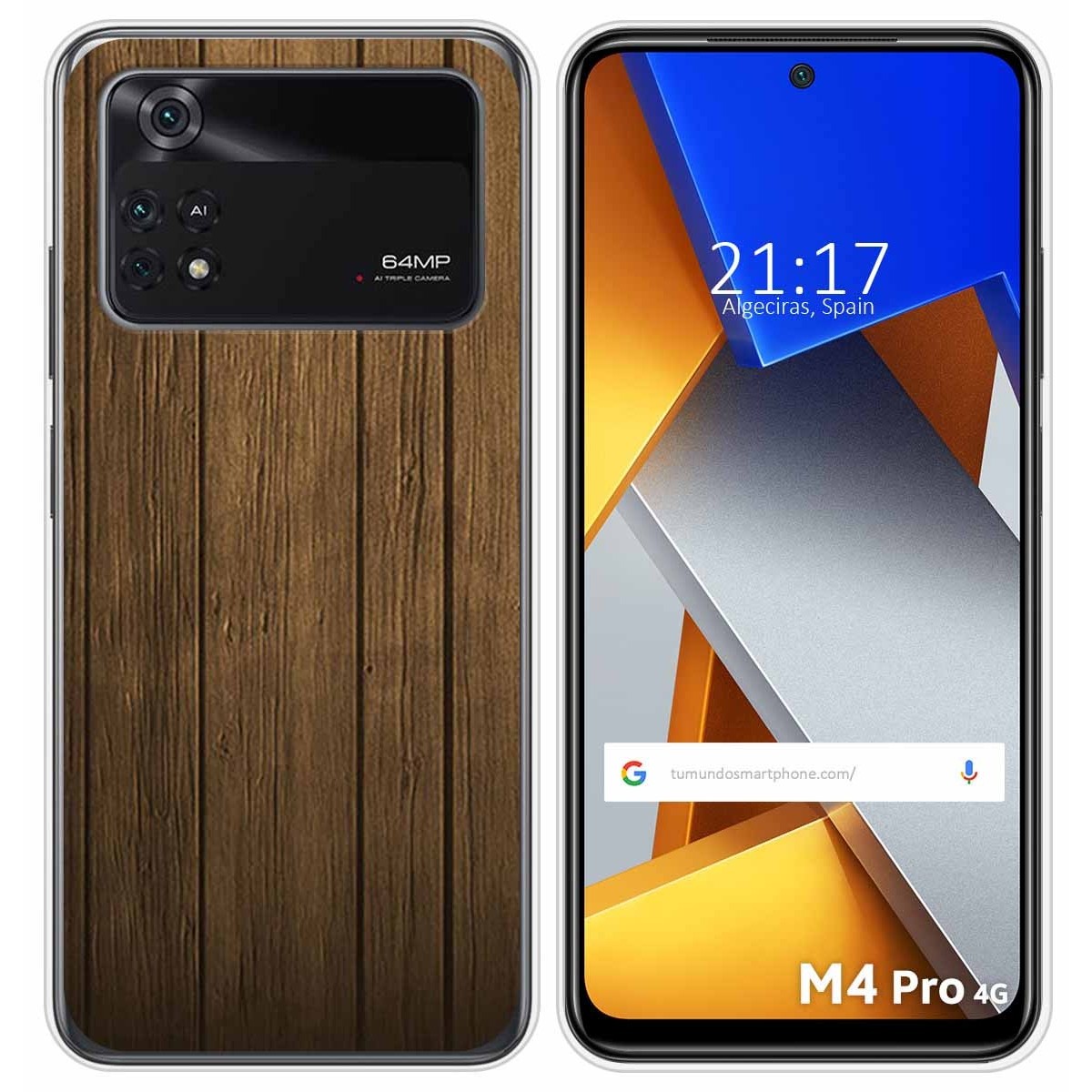 Funda Silicona para Xiaomi POCO M4 Pro 4G diseño Madera Dibujos