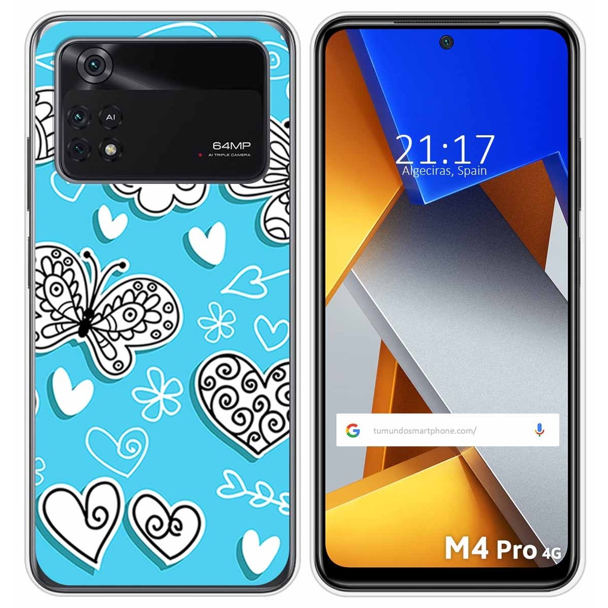 Funda Silicona para Xiaomi POCO M4 Pro 4G diseño Mariposas Dibujos