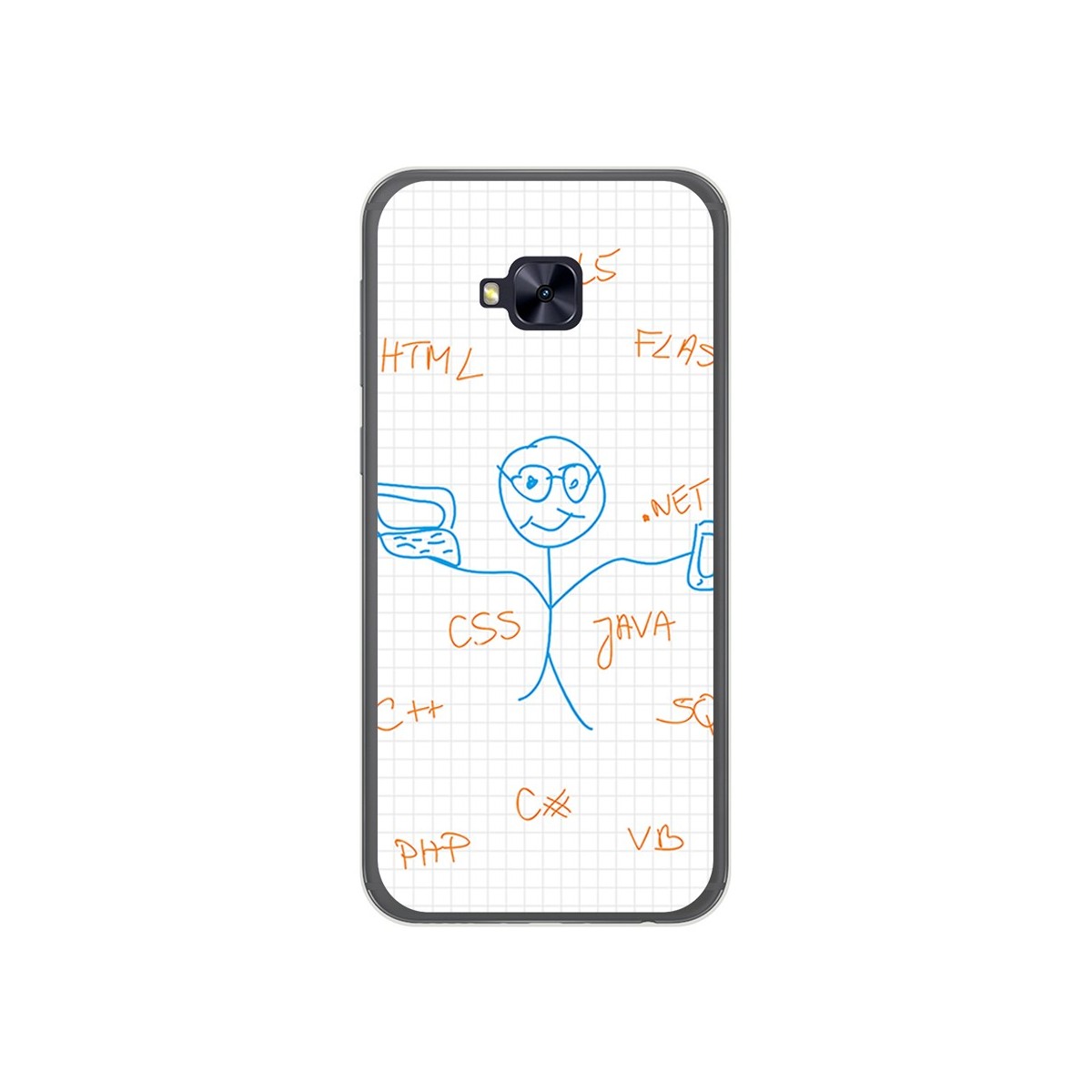 Funda Gel Tpu para Asus Zenfone 4 Selfie Pro Zd552Kl Diseño Informatico Dibujos