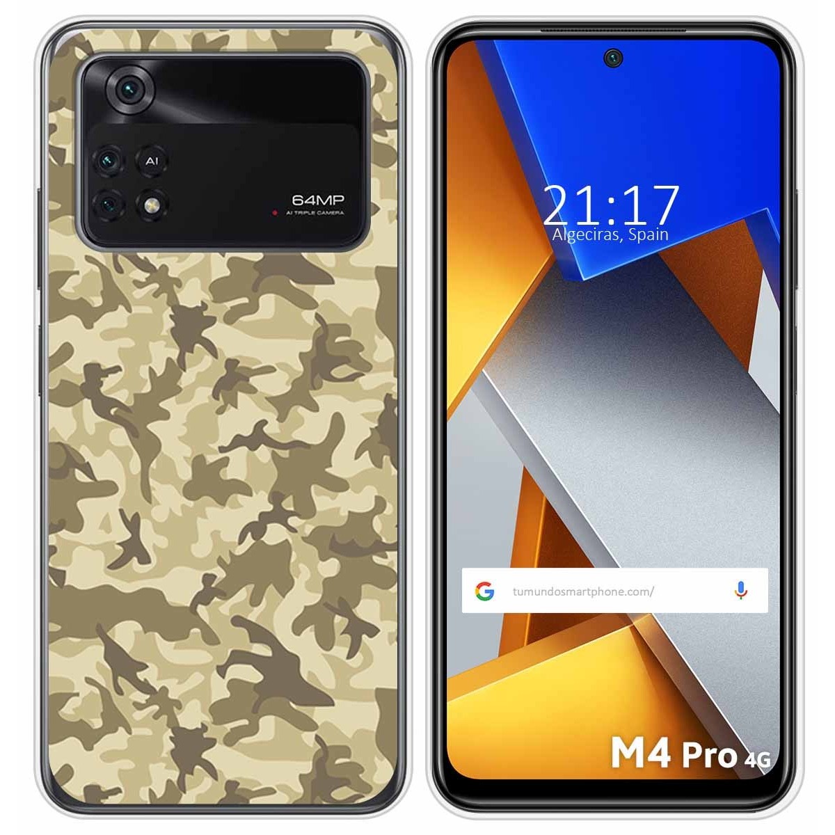 Funda Silicona para Xiaomi POCO M4 Pro 4G diseño Sand Camuflaje Dibujos
