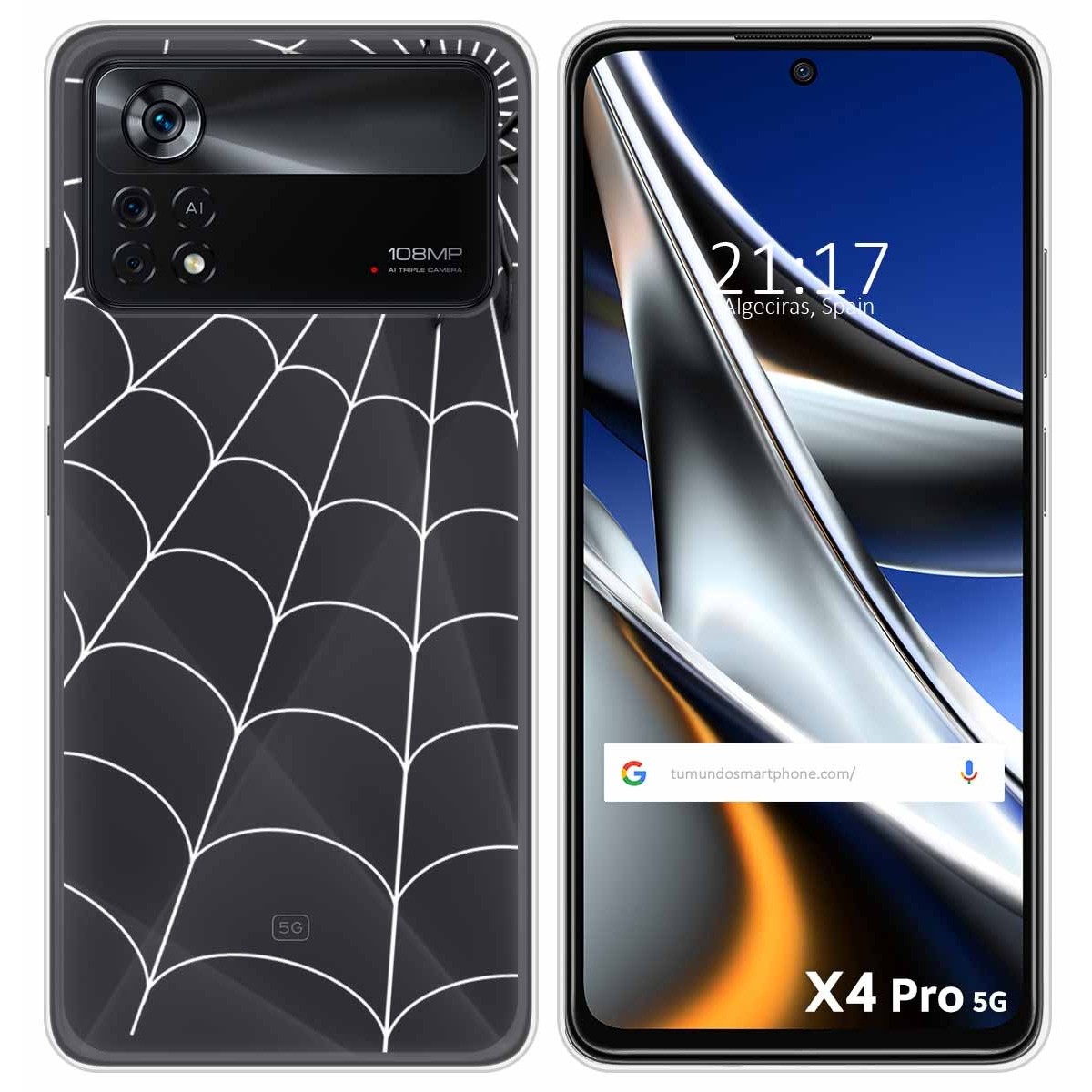 Funda Silicona Transparente para Xiaomi POCO X4 Pro 5G diseño Araña Dibujos