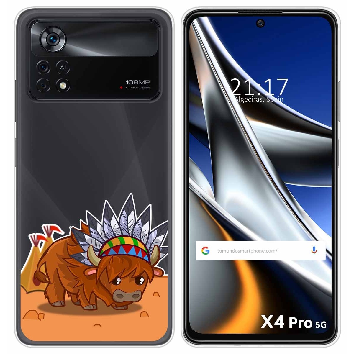 Funda Silicona Transparente para Xiaomi POCO X4 Pro 5G diseño Bufalo Dibujos