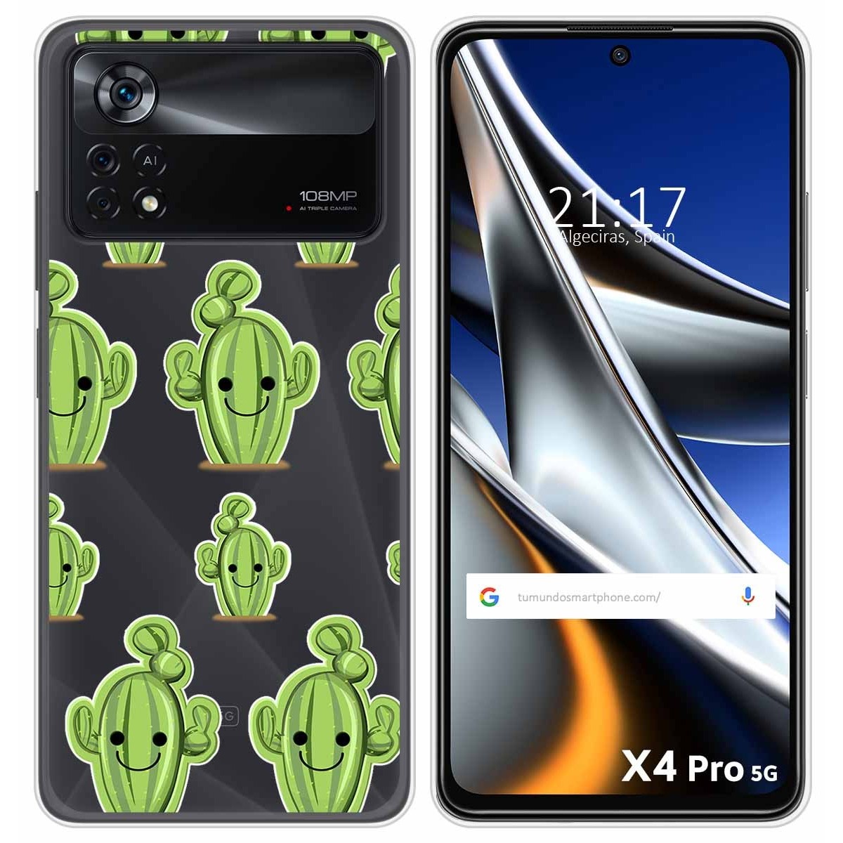 Funda Silicona Transparente para Xiaomi POCO X4 Pro 5G diseño Cactus Dibujos