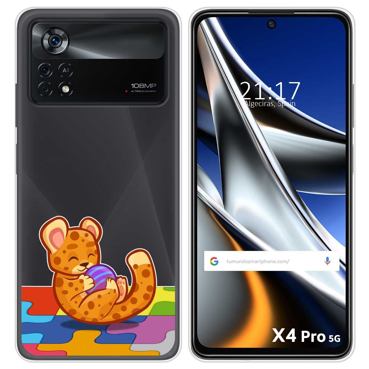 Funda Silicona Transparente para Xiaomi POCO X4 Pro 5G diseño Leopardo Dibujos