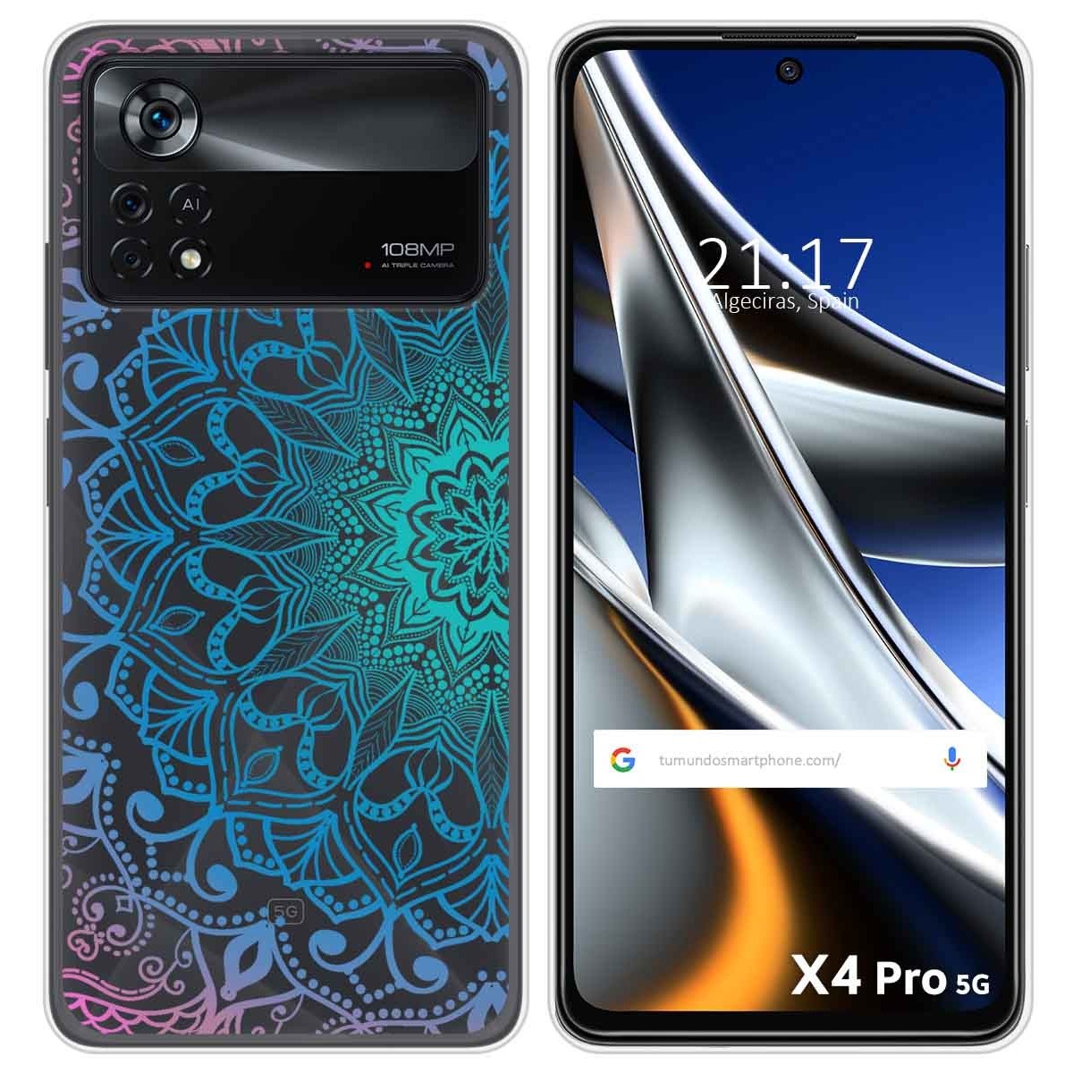 Funda Silicona Transparente para Xiaomi POCO X4 Pro 5G diseño Mandala Dibujos