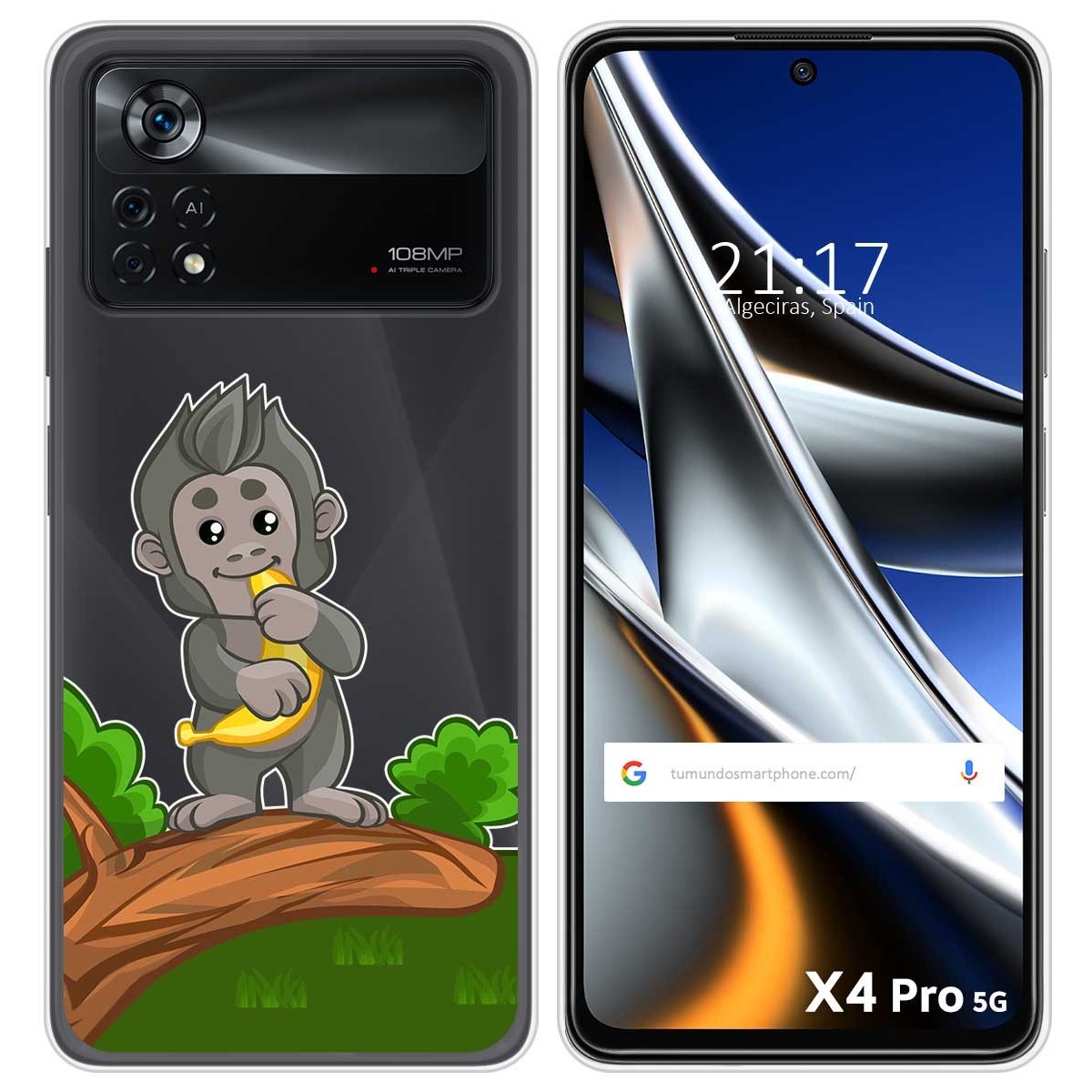 Funda Silicona Transparente para Xiaomi POCO X4 Pro 5G diseño Mono Dibujos