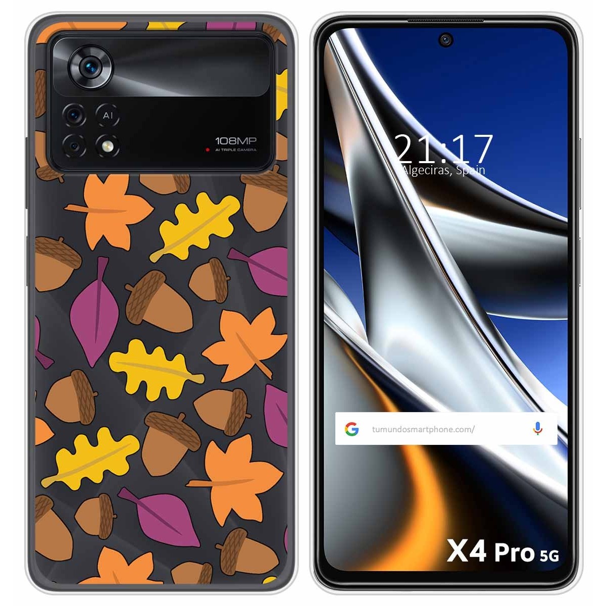 Funda Silicona Transparente para Xiaomi POCO X4 Pro 5G diseño Otoño Dibujos