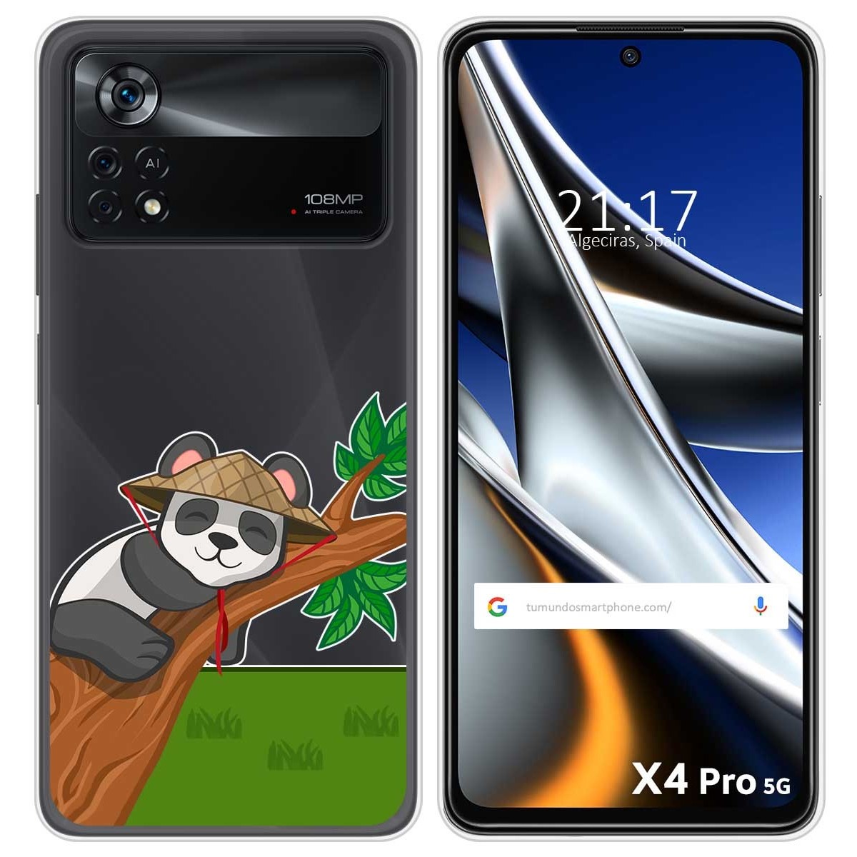 Funda Silicona Transparente para Xiaomi POCO X4 Pro 5G diseño Panda Dibujos