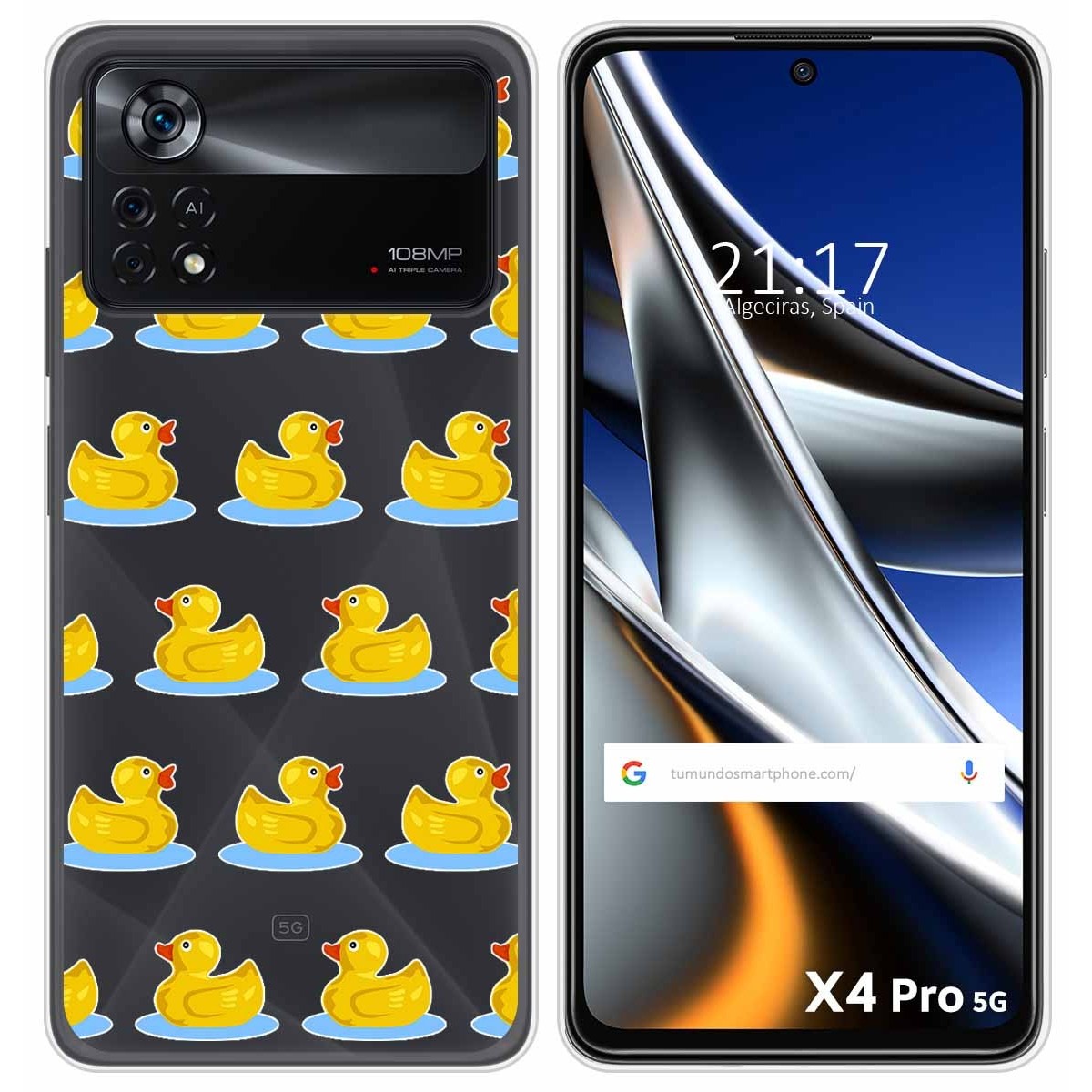 Funda Silicona Transparente para Xiaomi POCO X4 Pro 5G diseño Pato Dibujos