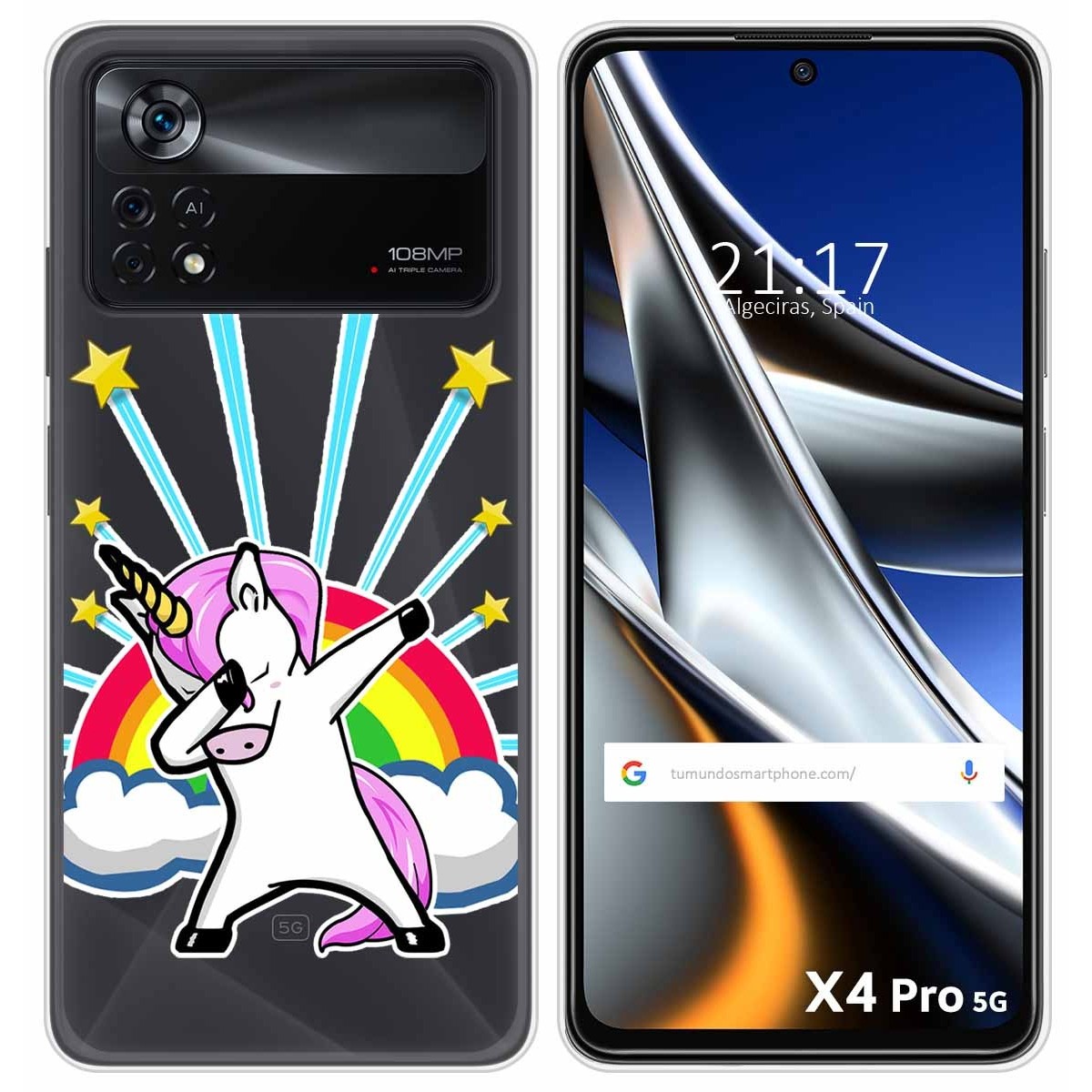 Funda Silicona Transparente para Xiaomi POCO X4 Pro 5G diseño Unicornio Dibujos