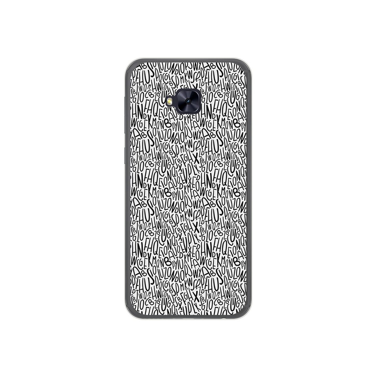 Funda Gel Tpu para Asus Zenfone 4 Selfie Pro Zd552Kl Diseño Letras Dibujos