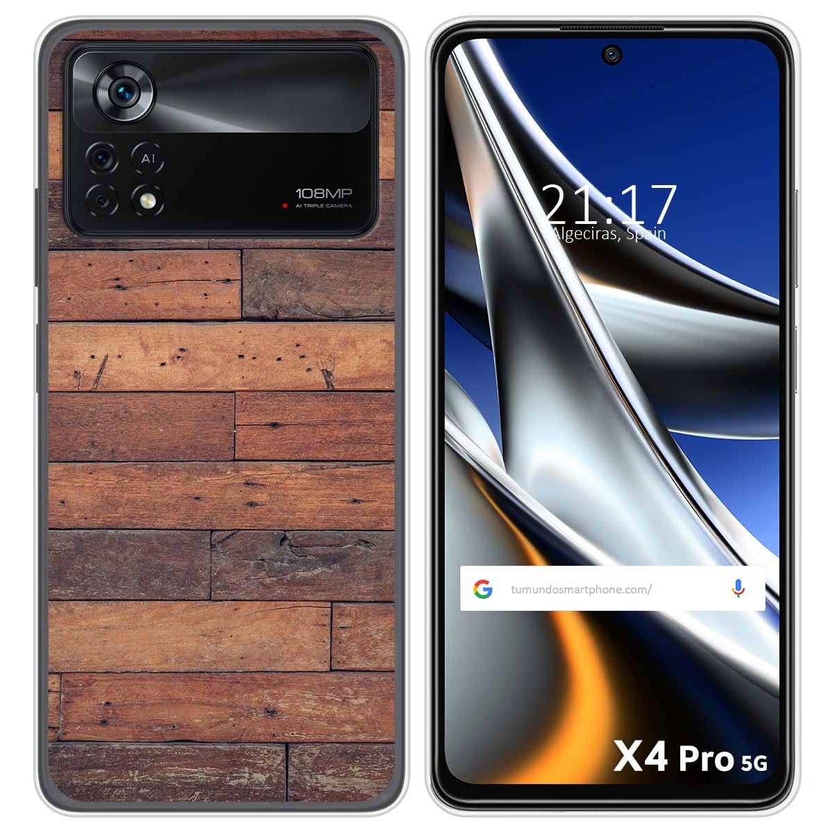 Funda Silicona para Xiaomi POCO X4 Pro 5G diseño Madera 03 Dibujos