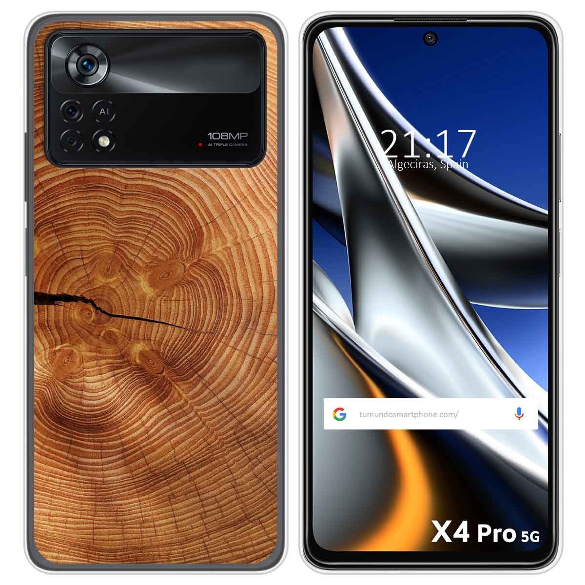 Funda Silicona para Xiaomi POCO X4 Pro 5G diseño Madera 04 Dibujos