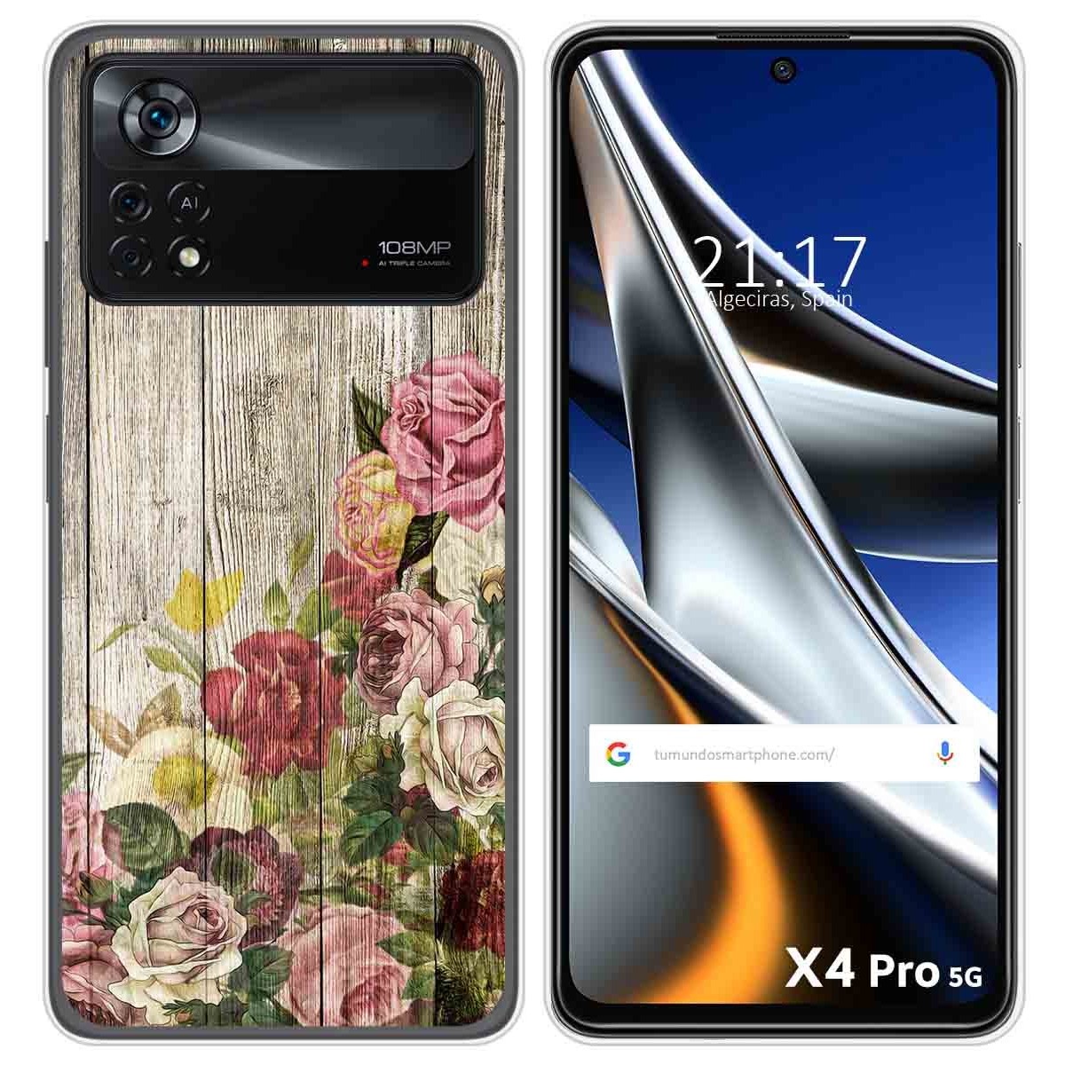 Funda Silicona para Xiaomi POCO X4 Pro 5G diseño Madera 08 Dibujos