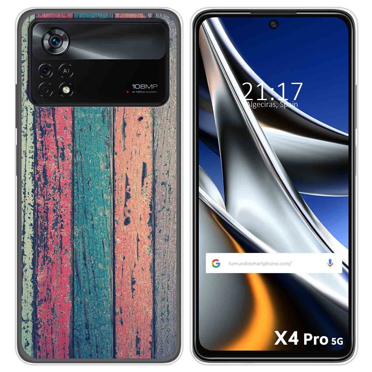 Funda Silicona para Xiaomi POCO X4 Pro 5G diseño Madera 10 Dibujos