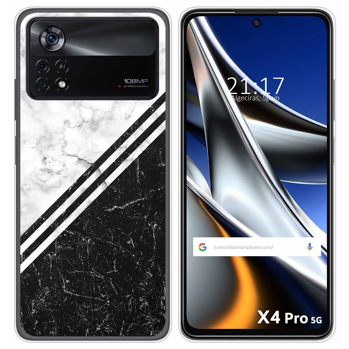 Funda Silicona para Xiaomi POCO X4 Pro 5G diseño Mármol 01 Dibujos