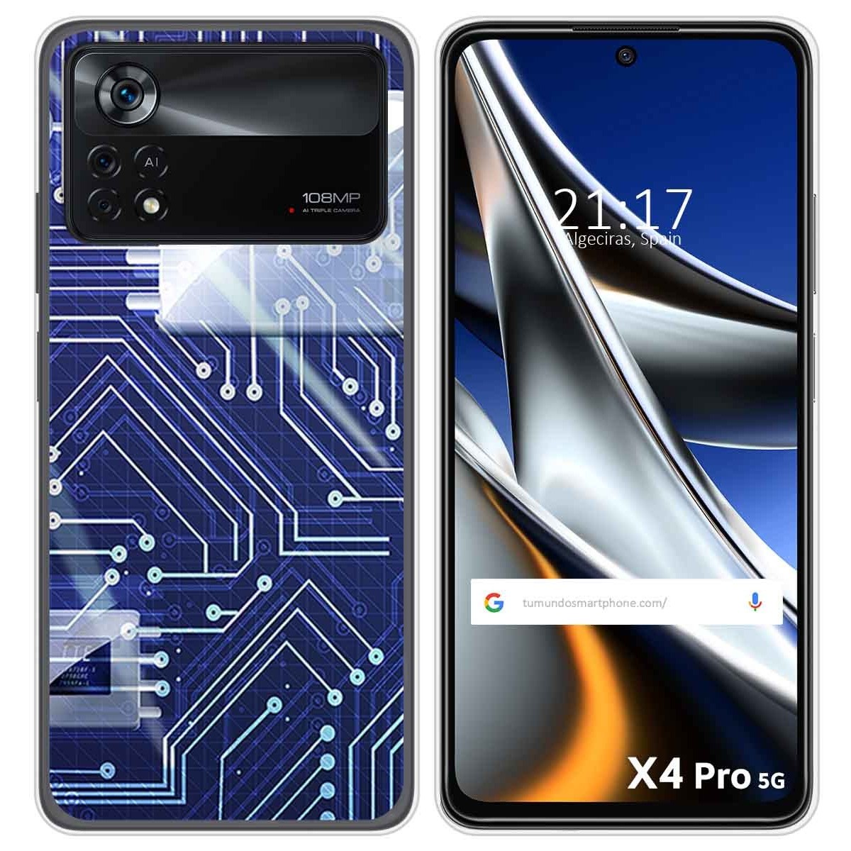 Funda Silicona para Xiaomi POCO X4 Pro 5G diseño Circuito Dibujos