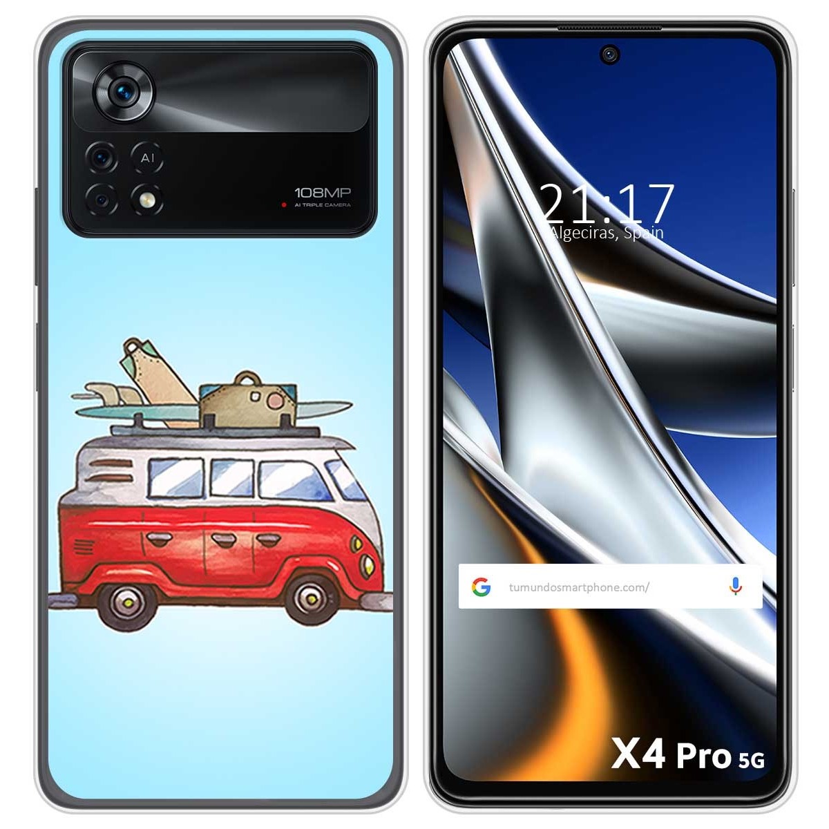 Funda Silicona para Xiaomi POCO X4 Pro 5G diseño Furgoneta Dibujos