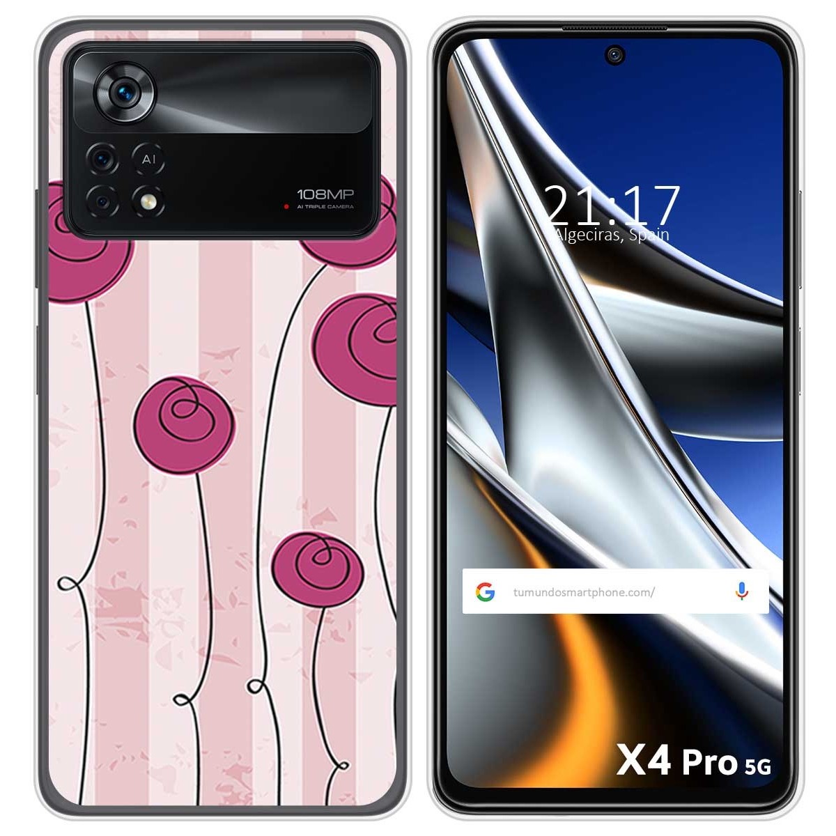 Funda Silicona para Xiaomi POCO X4 Pro 5G diseño Flores Vintage Dibujos