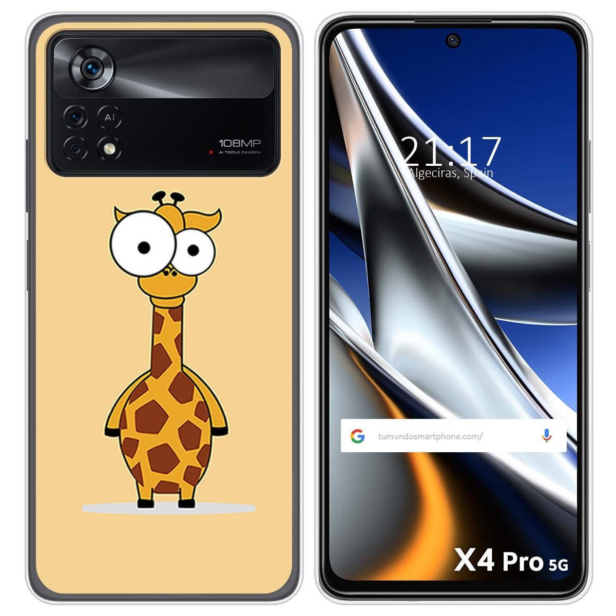 Funda Silicona para Xiaomi POCO X4 Pro 5G diseño Jirafa Dibujos