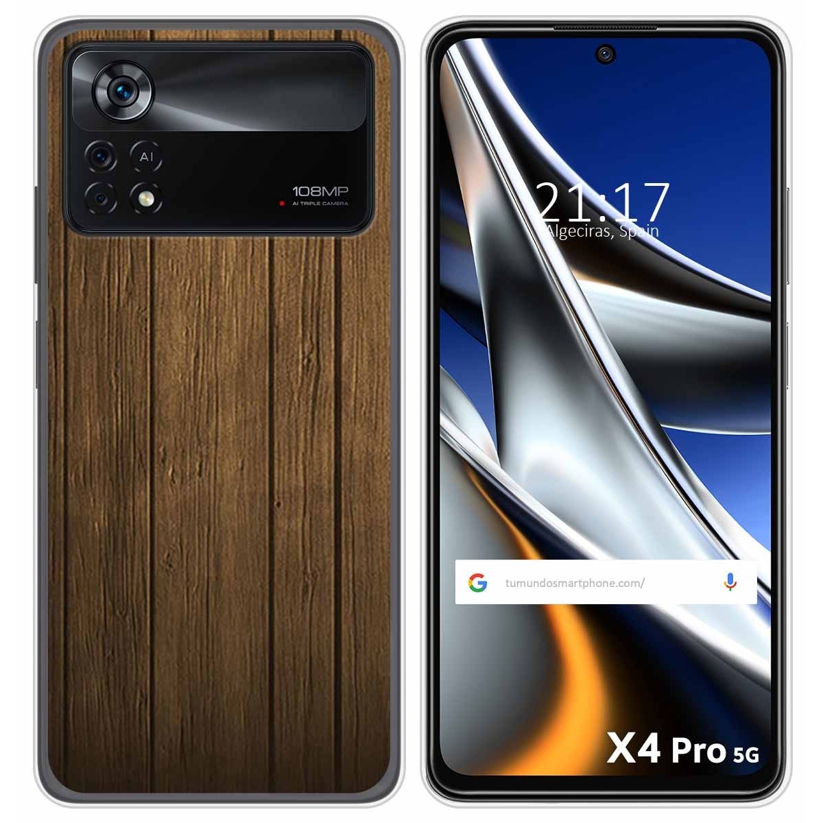 Funda Silicona para Xiaomi POCO X4 Pro 5G diseño Madera Dibujos