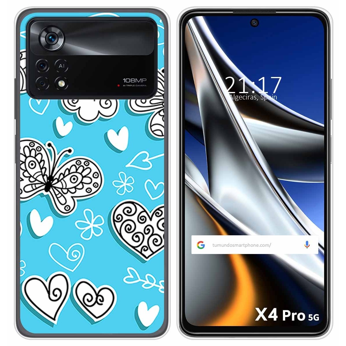Funda Silicona para Xiaomi POCO X4 Pro 5G diseño Mariposas Dibujos