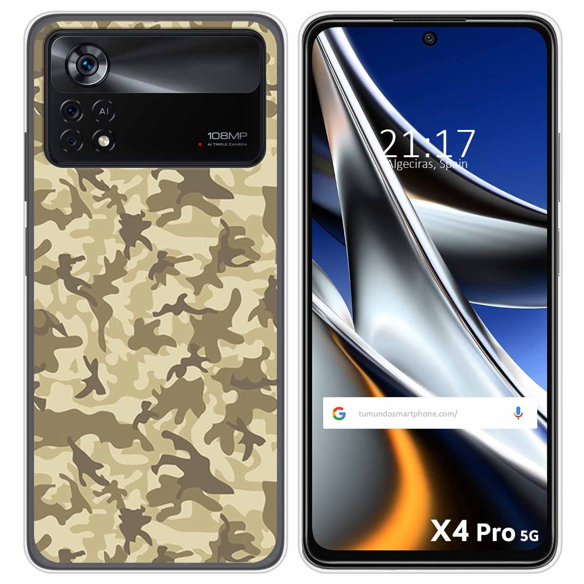 Funda Silicona para Xiaomi POCO X4 Pro 5G diseño Sand Camuflaje Dibujos