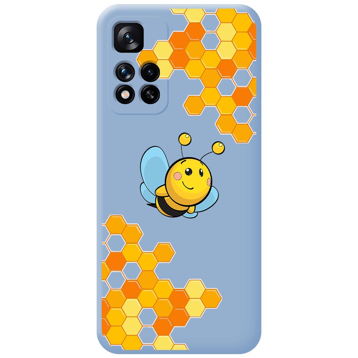 Funda Silicona Líquida Azul para Xiaomi Redmi Note 11 Pro+ Plus 5G diseño Abeja Dibujos