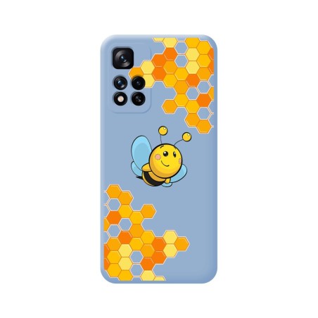 Funda Silicona Líquida Azul para Xiaomi Redmi Note 11 Pro+ Plus 5G diseño Abeja Dibujos
