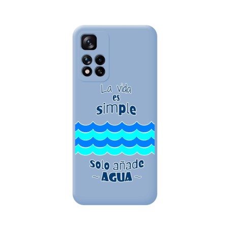 Funda Silicona Líquida Azul para Xiaomi Redmi Note 11 Pro+ Plus 5G diseño Agua Dibujos