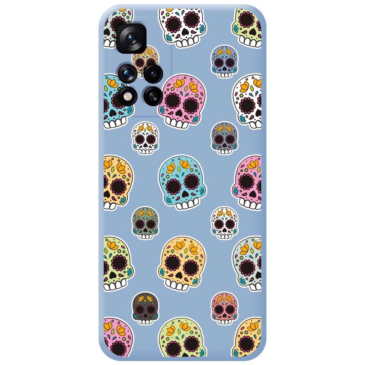 Funda Silicona Líquida Azul para Xiaomi Redmi Note 11 Pro+ Plus 5G diseño Catrina Dibujos