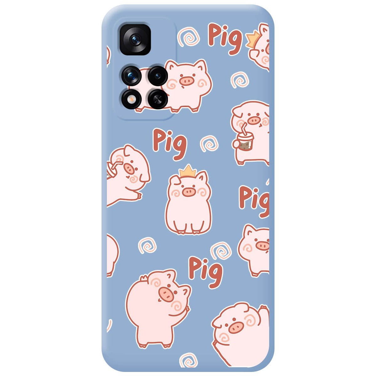 Funda Silicona Líquida Azul para Xiaomi Redmi Note 11 Pro+ Plus 5G diseño Cerdos Dibujos