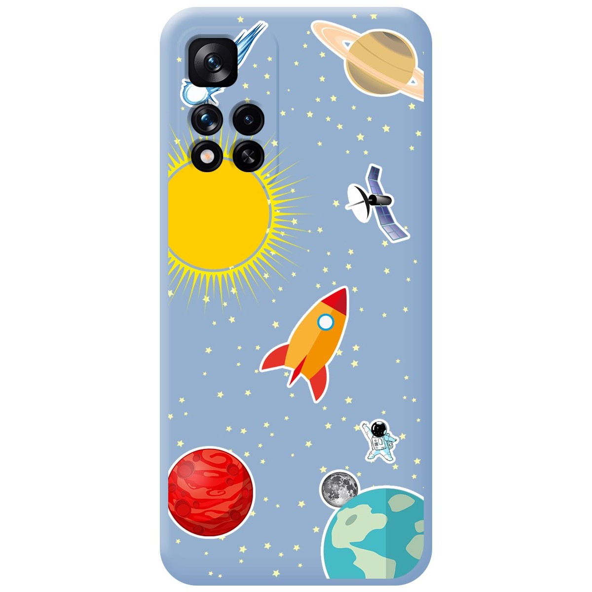 Funda Silicona Líquida Azul para Xiaomi Redmi Note 11 Pro+ Plus 5G diseño Espacio Dibujos