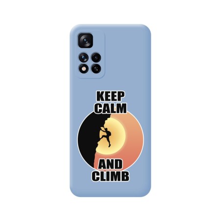 Funda Silicona Líquida Azul para Xiaomi Redmi Note 11 Pro+ Plus 5G diseño Hombre Escalada Dibujos