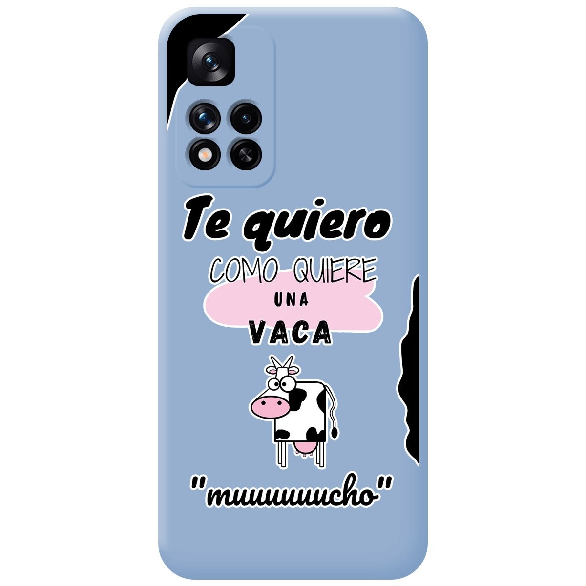 Funda Silicona Líquida Azul para Xiaomi Redmi Note 11 Pro+ Plus 5G diseño Vaca Dibujos