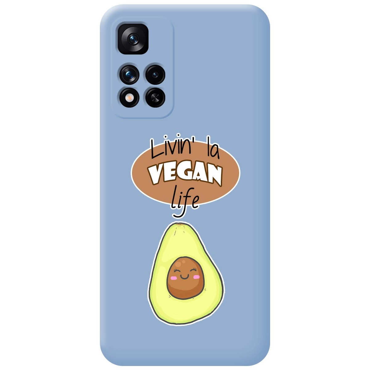 Funda Silicona Líquida Azul para Xiaomi Redmi Note 11 Pro+ Plus 5G diseño Vegan Life Dibujos