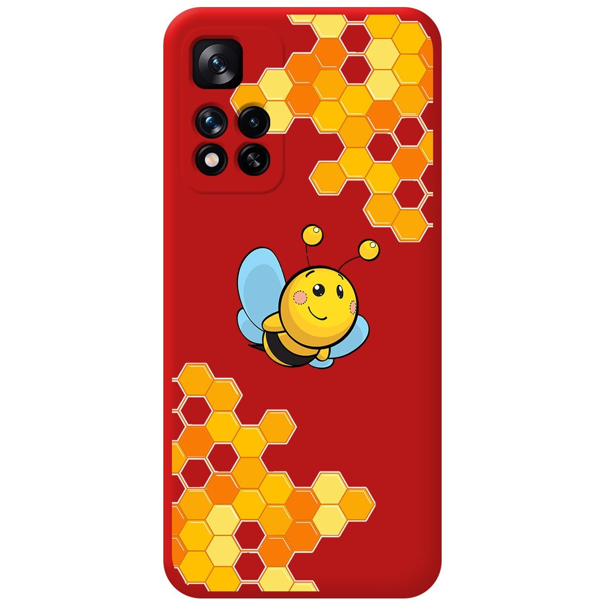 Funda Silicona Líquida Roja para Xiaomi Redmi Note 11 Pro+ Plus 5G diseño Abeja Dibujos