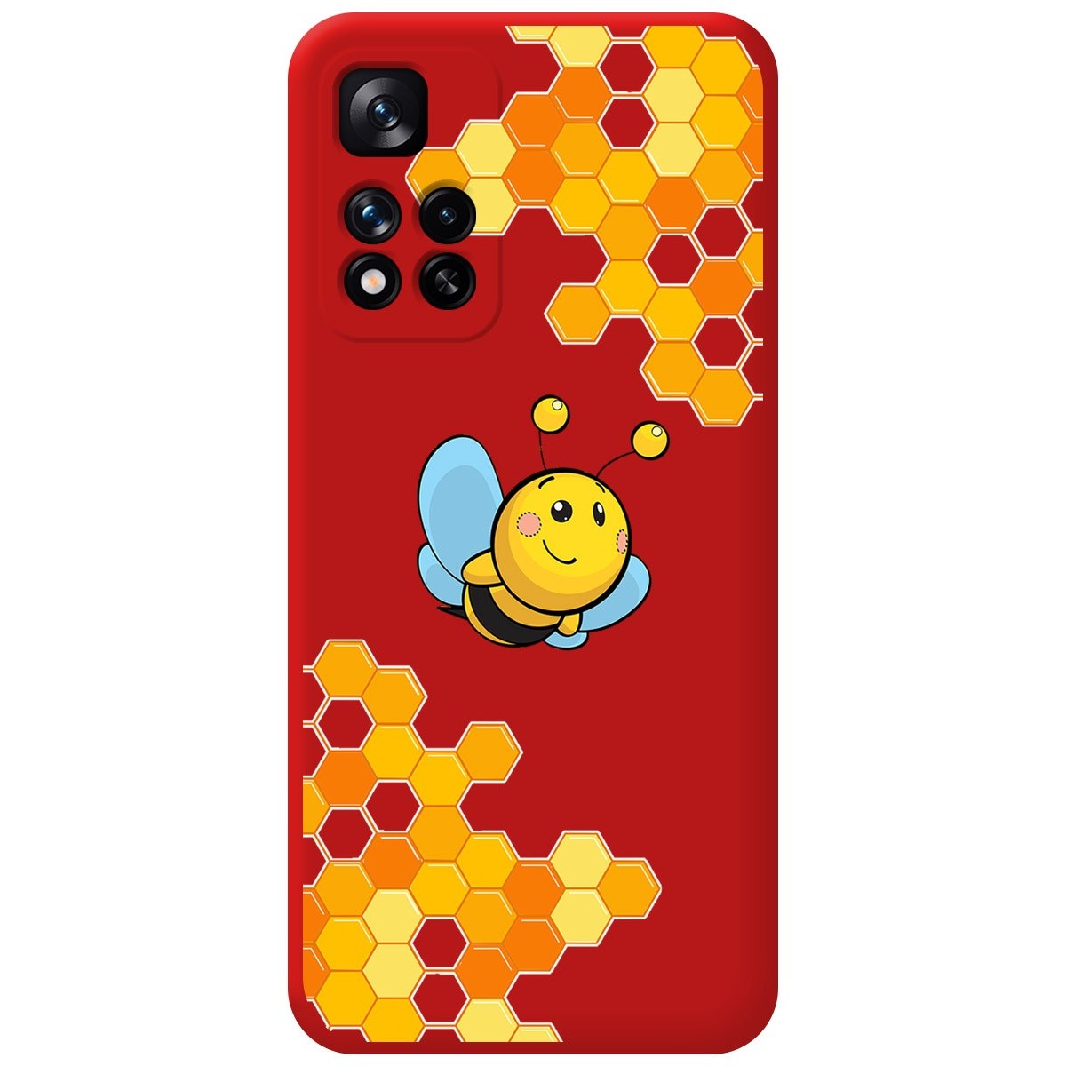 Funda Silicona Líquida Roja para Xiaomi Redmi Note 11 Pro+ Plus 5G diseño Abeja Dibujos