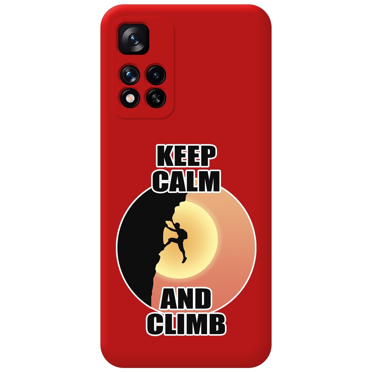 Funda Silicona Líquida Roja para Xiaomi Redmi Note 11 Pro+ Plus 5G diseño Hombre Escalada Dibujos