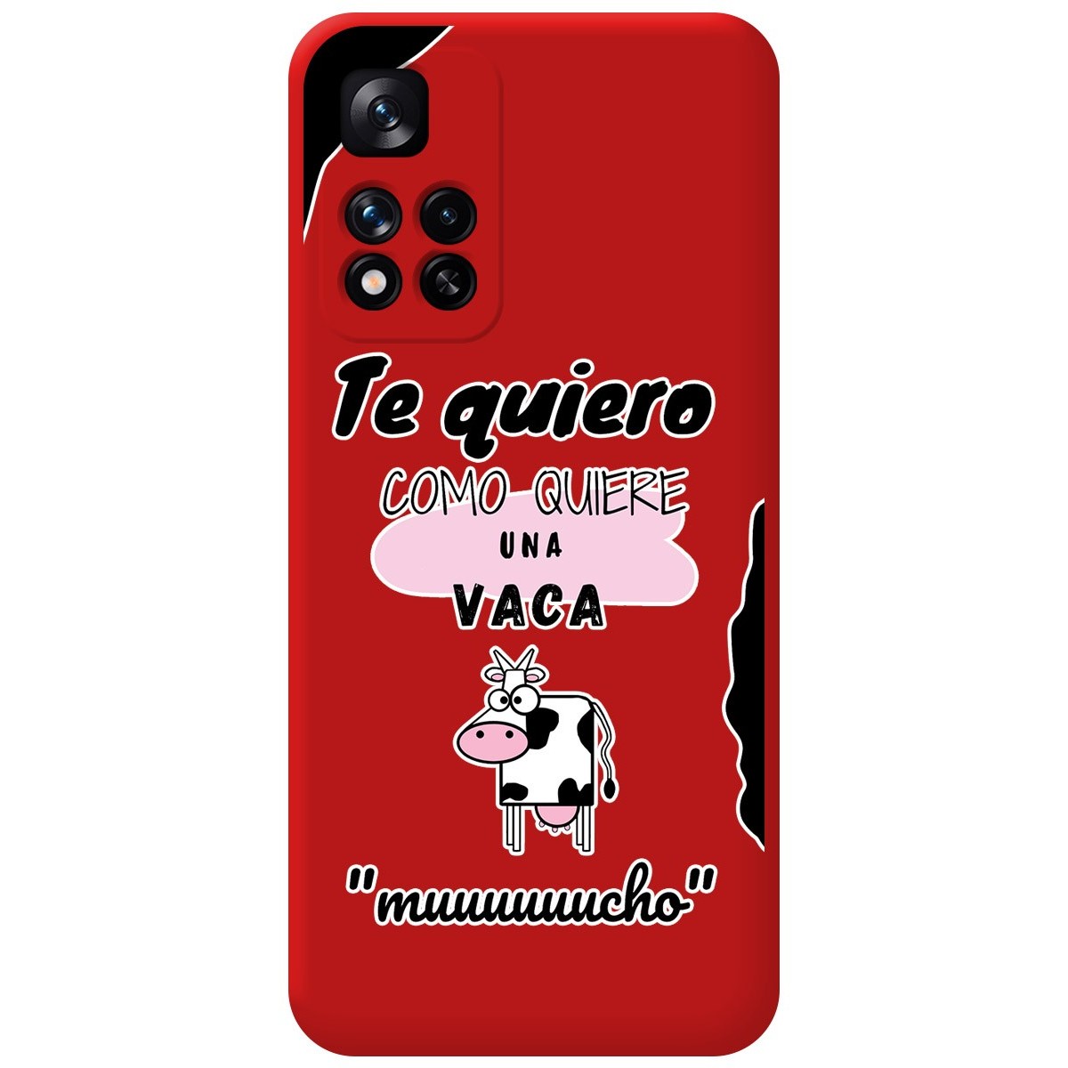 Funda Silicona Líquida Roja para Xiaomi Redmi Note 11 Pro+ Plus 5G diseño Vaca Dibujos