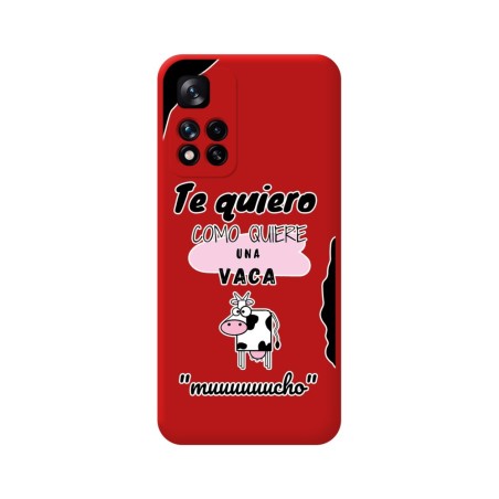 Funda Silicona Líquida Roja para Xiaomi Redmi Note 11 Pro+ Plus 5G diseño Vaca Dibujos