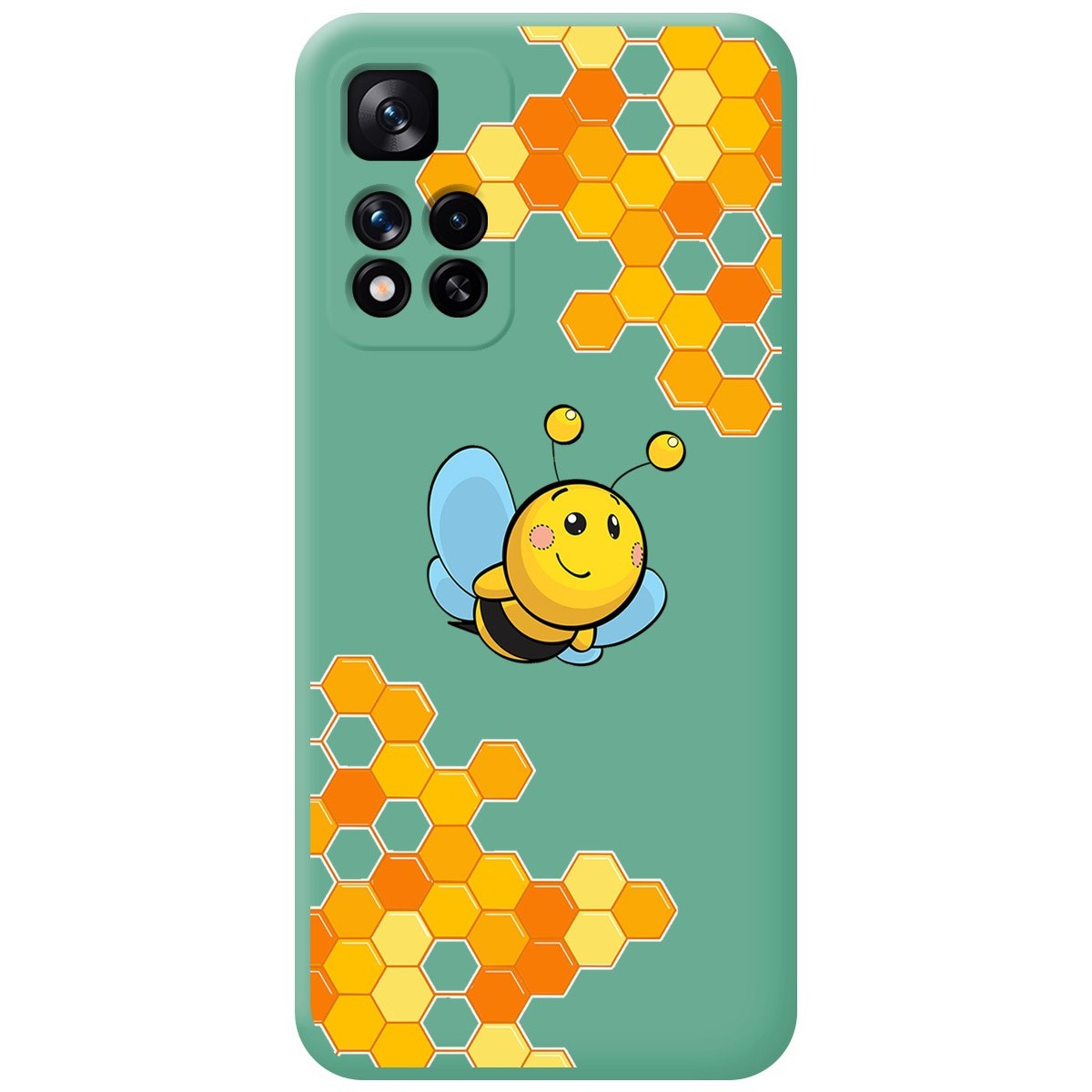 Funda Silicona Líquida Verde para Xiaomi Redmi Note 11 Pro+ Plus 5G diseño Abeja Dibujos