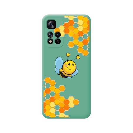 Funda Silicona Líquida Verde para Xiaomi Redmi Note 11 Pro+ Plus 5G diseño Abeja Dibujos