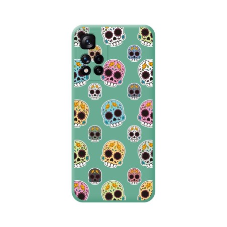Funda Silicona Líquida Verde para Xiaomi Redmi Note 11 Pro+ Plus 5G diseño Catrina Dibujos