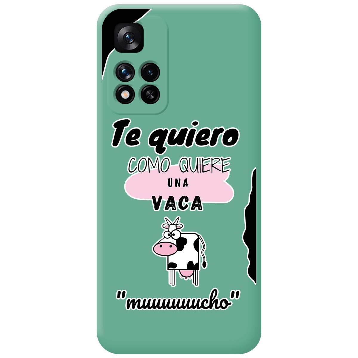 Funda Silicona Líquida Verde para Xiaomi Redmi Note 11 Pro+ Plus 5G diseño Vaca Dibujos